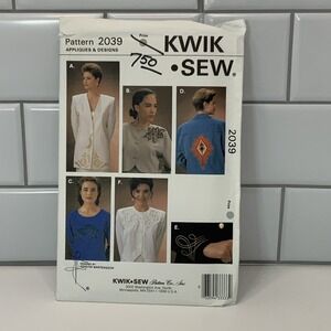 KWIK SEW #2039 CLOTHING APPLIQUES & DESIGNS PATTERN New Sealed